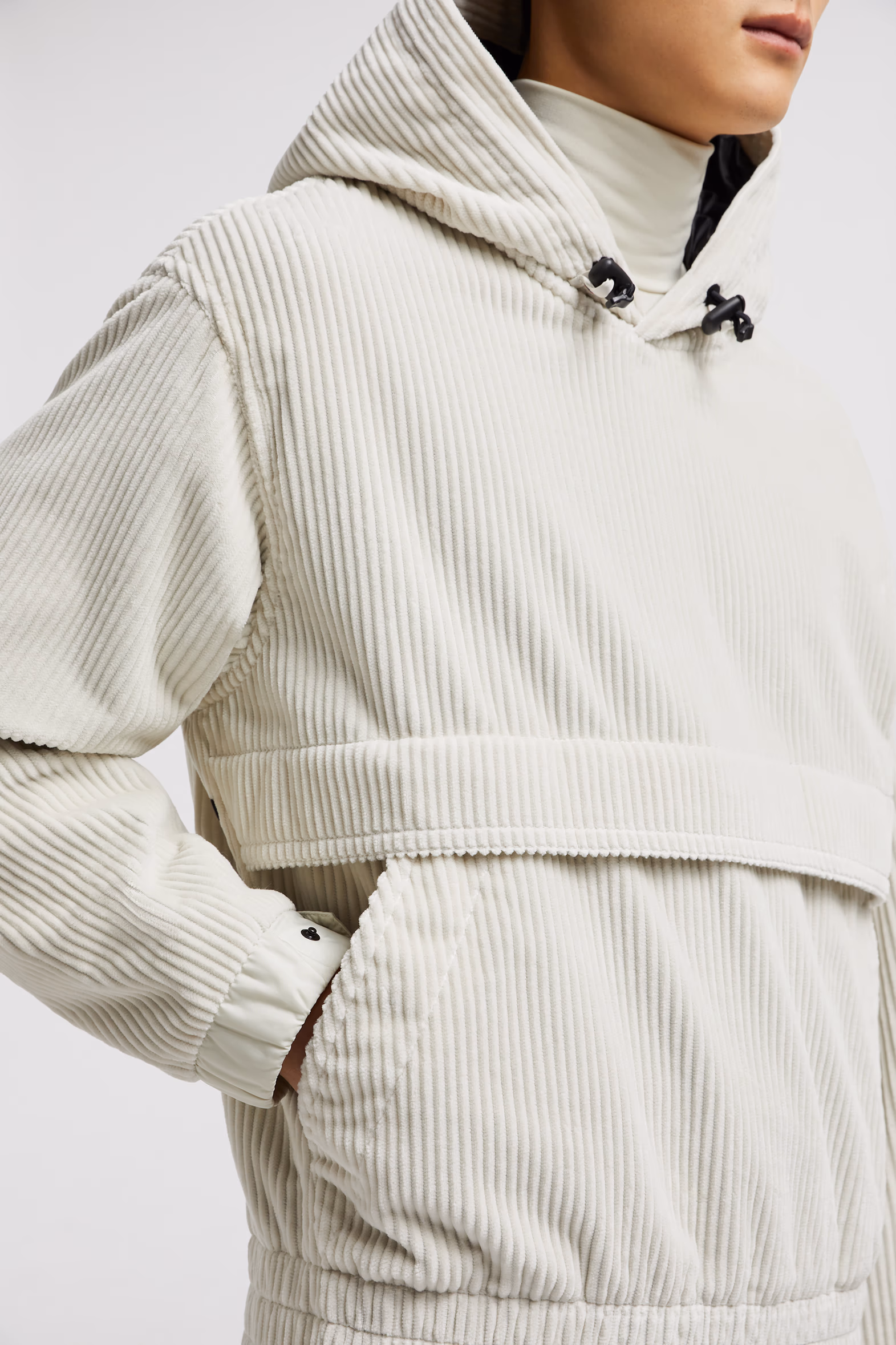 Corduroy Hoodie Men White Ivory Moncler 6